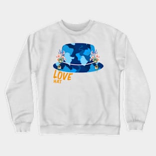 Love Flower Geometric Blue hat #49 Crewneck Sweatshirt